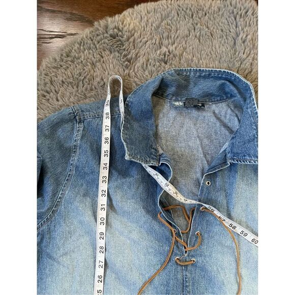 Vintage Y2k denim lace up mini dress size‎ 24 - Picture 6 of 7